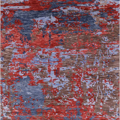 Tapis rouge / bleu / brun