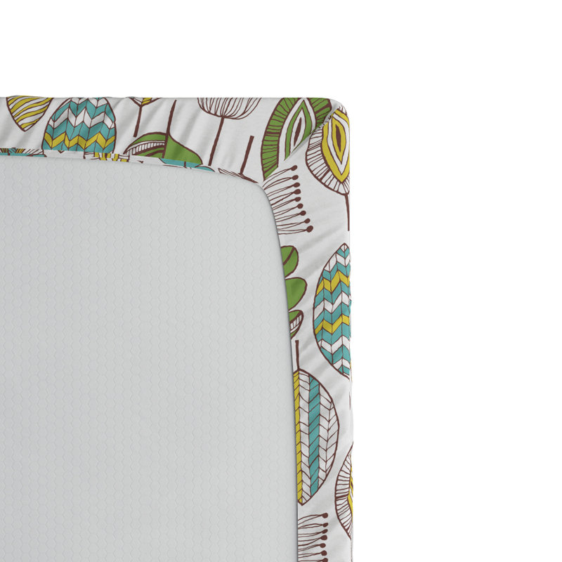 Microfiber Floral Fitted Sheet, Full Fitted Sheet, Green Floral