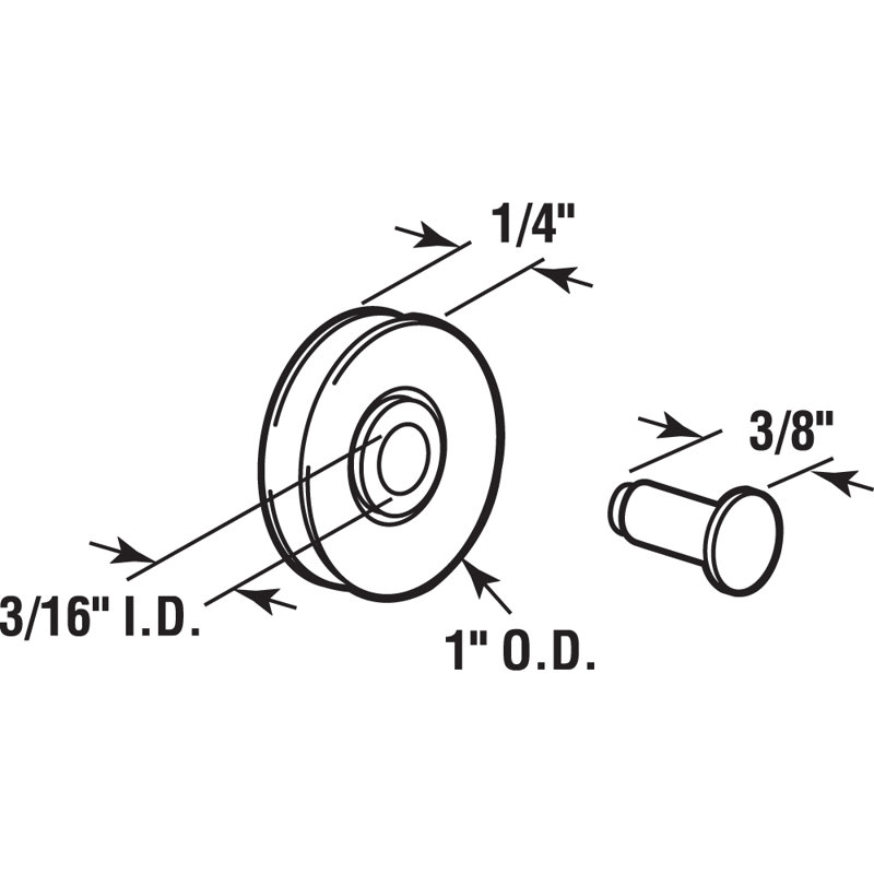 Sliding Screen Door Spring-Loaded Roller Assembly, High Density