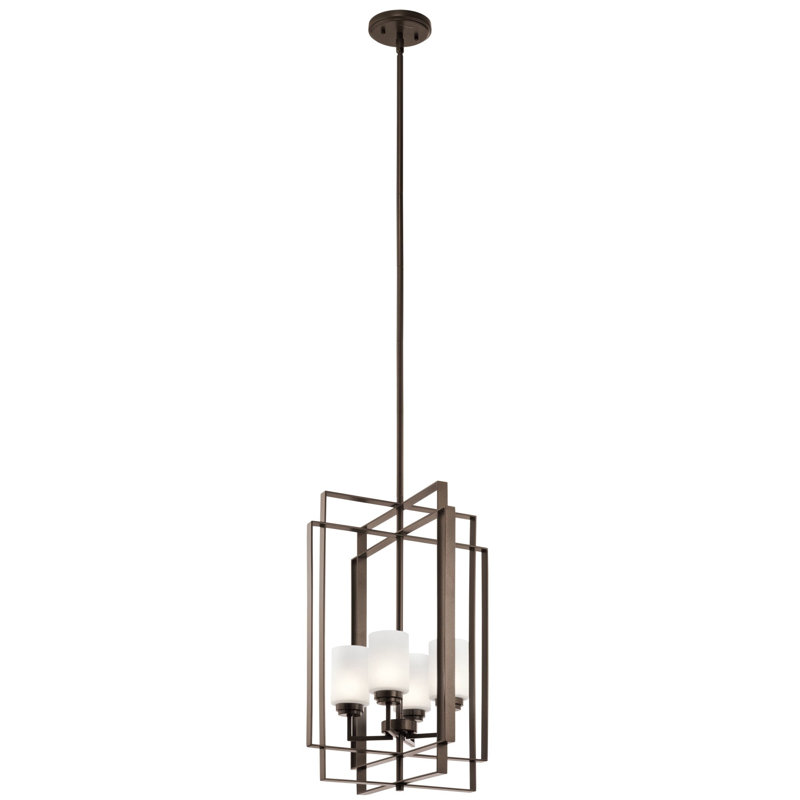 Luminaire suspendu cage 4 lumières Kichler 44008 Harvey - bronze