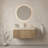 Akshata 36" Wall-Mounted Bathroom Vanity, Travertine-Pattern Sintered Stone Top, Soft-Close Doors & Drawer, Pre-Assembled, Light Wood/White Oak-2145271482