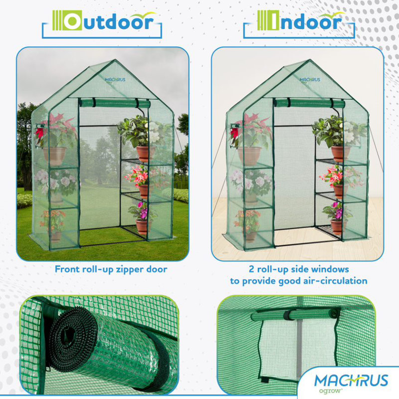 Machrus 4.67' W x 2.41' D Hobby Greenhouse