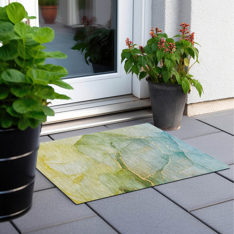 Kyrie Washable Abstract Indoor / Outdoor Rug