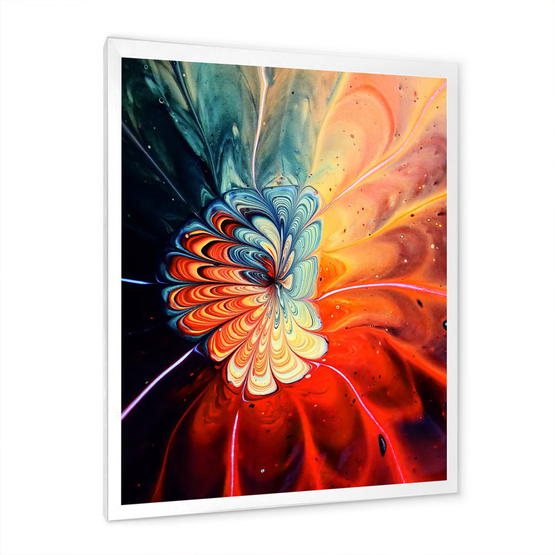 Reproduction d'art sur toile, "Abstract", H 44 po x l 34 po x P 1,5 po, Toile encadrée flottée blanche