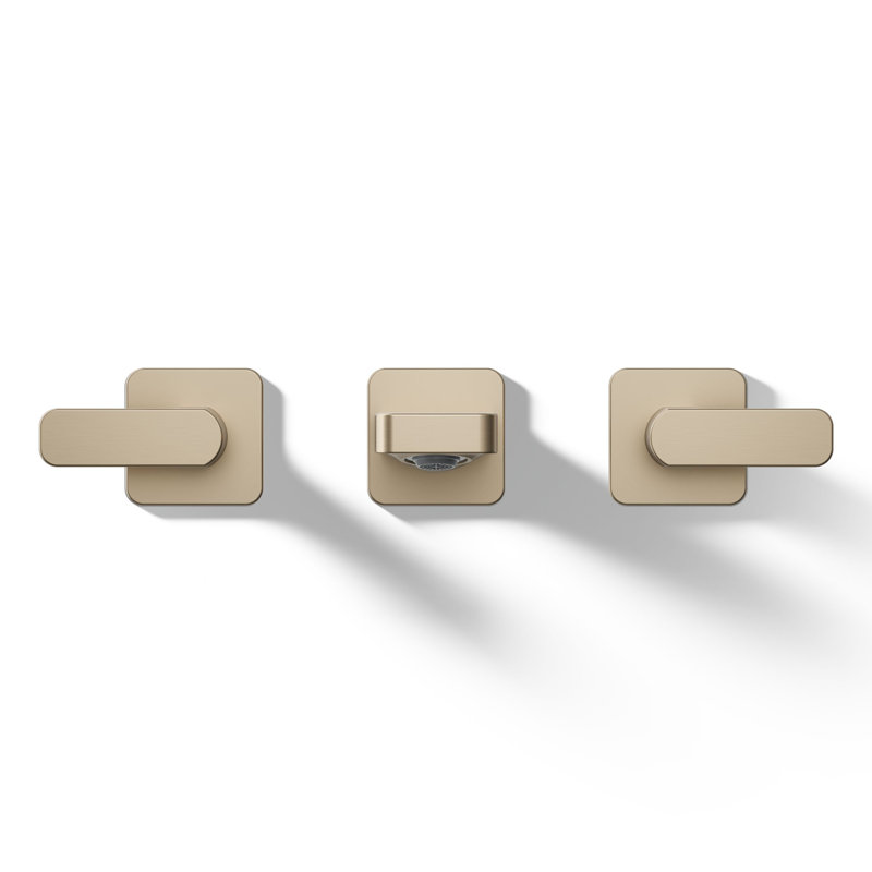 Parallel Wall-Mount Bathroom Sink Faucet Trim, Vibrant Brushed Bronze