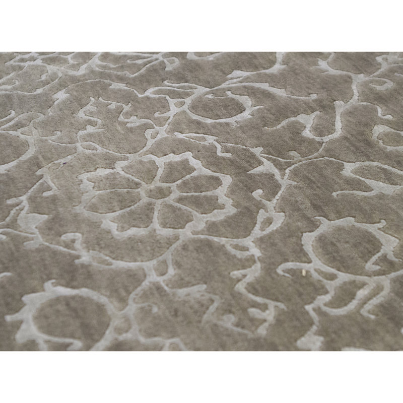 Tapis beige et taupe de haute qualité noué à la main