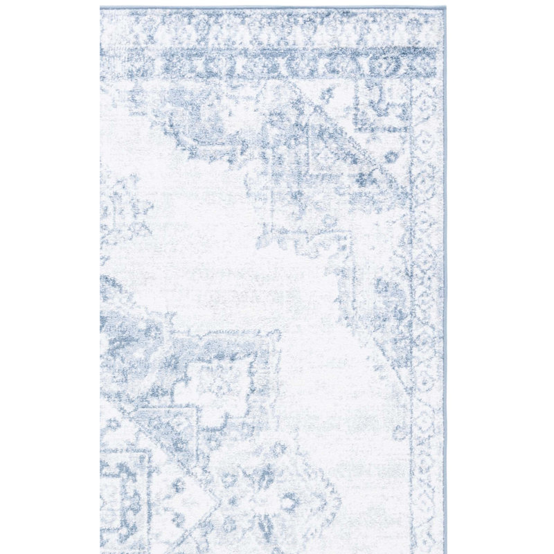Lowrey Blue/White Rug, Rectangle 10' x 14'