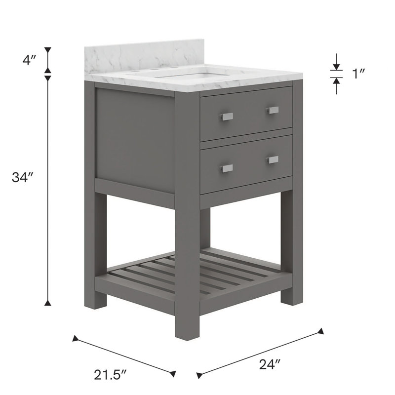 Madalyn 24'' W Single Vanity, Gray