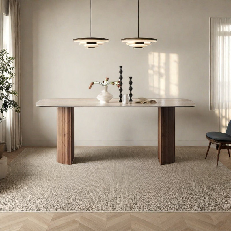 Pieds en bois massif pour la table de salle à manger, Brun, H 29,5 po x L 70,8 po x l 35,4 po