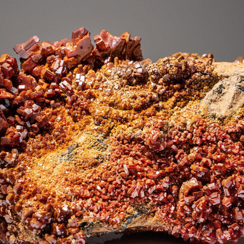 Vanadinite Crystal Cluster On Matrix from Mibladen, Atlas Mountains, Kh©Nifra Province, Morocco