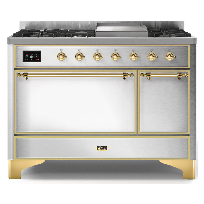 Majestic II 47.83" 5.02 Cu.Ft. Freestanding Dual Fuel with Griddle and Convection Oven, Natural Gas, Stainless Steel/Copper