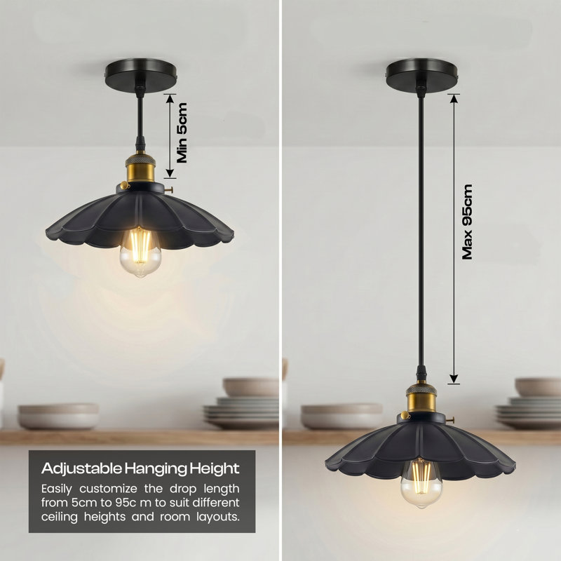 1 - Light Dome Pendant, Yes, Black