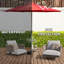 Parasol de piscine 9 pi, rouge brique et eau, 8 nervures, manivelle à bouton-poussoir inclinable pour patio, jardin, terrasse de jardin, cour, piscine