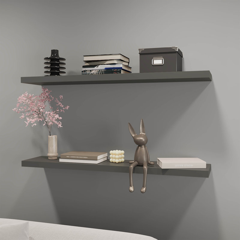 Greer Floating Shelf in Melamine x2, Gray