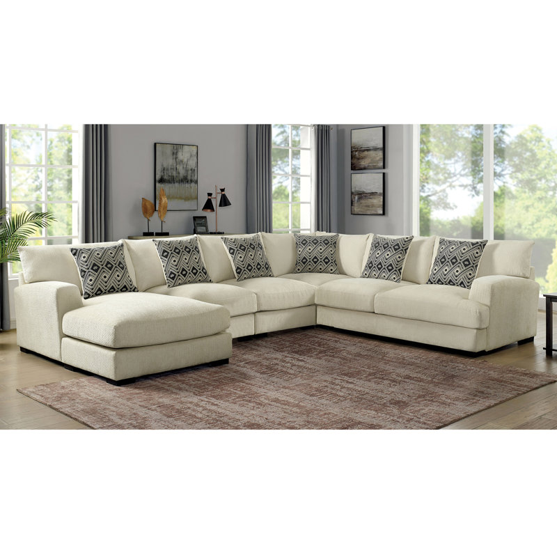 Canapé et méridienne modulaires en chenille de 146,5 po de large Ruthanne