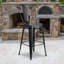 Commercial Grade Distressed Metal Indoor-Outdoor Counter Height Stool with Back-1728823599-1728823573