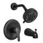 Système de douche mural avec bec de baignoire, robinet de douche à poignée simple, ensemble de garniture de douche en laiton avec valve brute