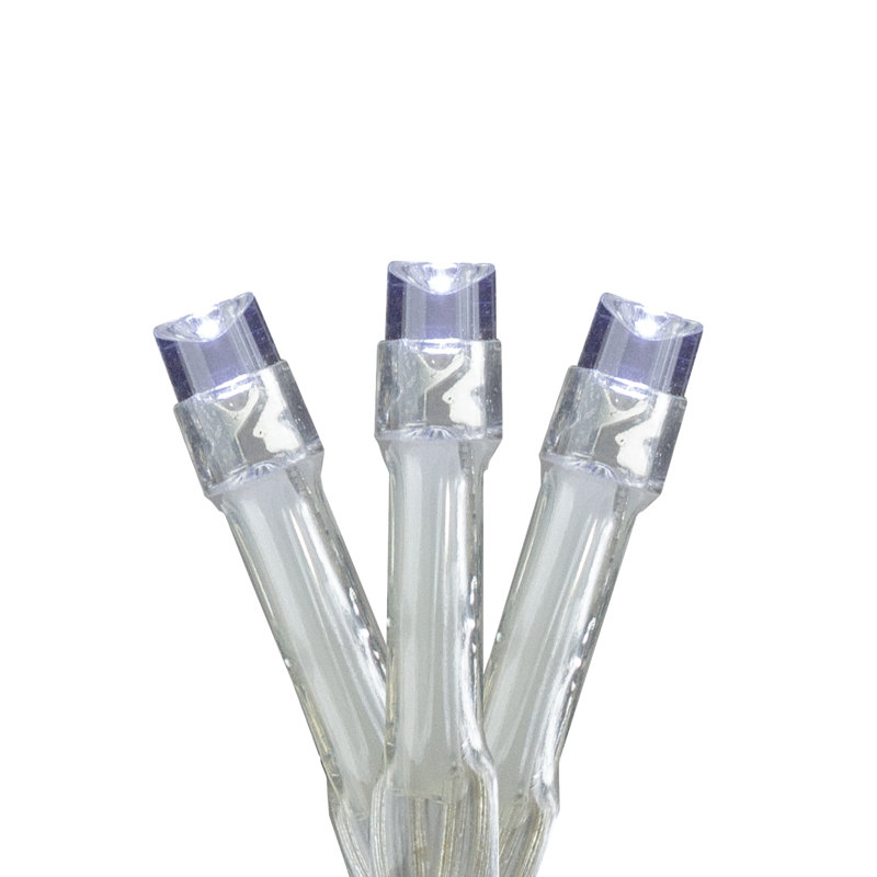 Ensemble de lumières DEL de Noël - blanc pur - fil transparent 5 pi - 15 carats