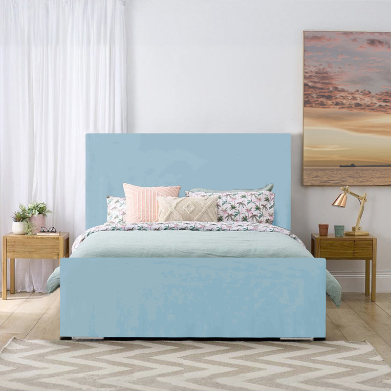 Prisila Upholstered Bed, Sky Blue, Single (3')