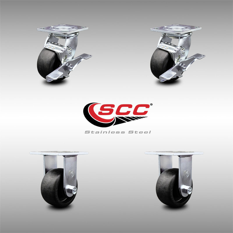 4 Piece Glass Filled Nylon Caster Set