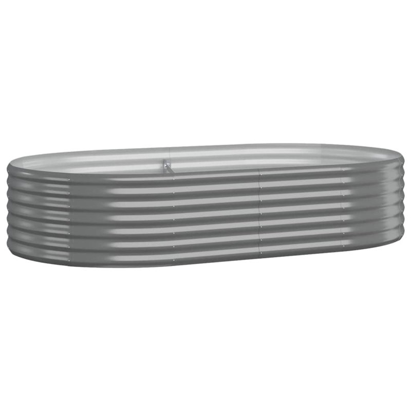 Garden Raised Bed Powder-coated Steel, 36cm H x 175cm W x 100cm D, grey