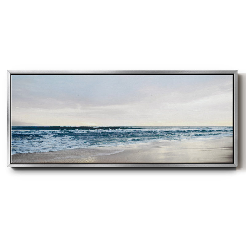 «Shimmering Dawn», peinture sur toile encadrée, Argent, H 8 po x l 20 po