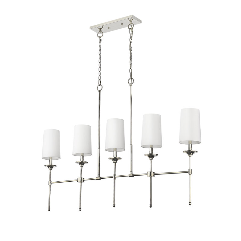 Lustre 5 lumières Hayse, Nickel poli