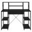 Bureau noir avec tablettes ouvertes et huche-489722172