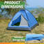 Tente de camping pour 2 personnes avec mouche de pluie et sac de transport Wakeman-119319601