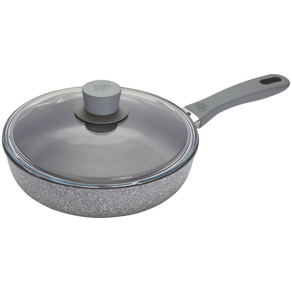 universal Nonstick aluminum fry pan with glass lid and steam vent (11 in  diameter)