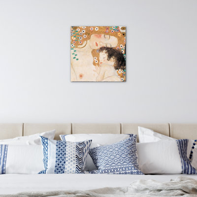 Cron Homage To Klimt - Three Ages Of Life | 58x58 Cm Frameless Panel Lightweight Ready To Hang 1 Piece Wall Art Set