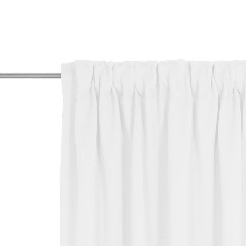 Newbury 67% Polyester And 33% Cotton Room Darkening Single Curtain Panel, White, 130cm Width x 315cm Drop