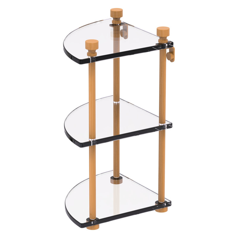Foxtrot Corner Floating Shelf, Golden Yellow