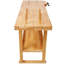 Établi professionnel 60 po en bois d'hévéa massif avec 2 tiroirs, tablette ouverte, finition naturelle pour garage, atelier de menuiserie et utilisation domestique