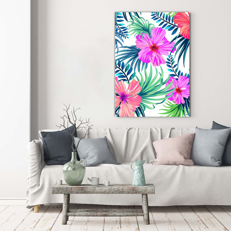 Hawaiian Flowers - Wrapped Canvas Print