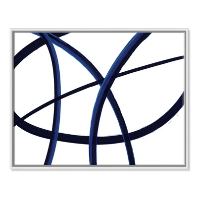 «Brush in Motion - Indigo I - Floater Frame», reproduction d'art sur toile