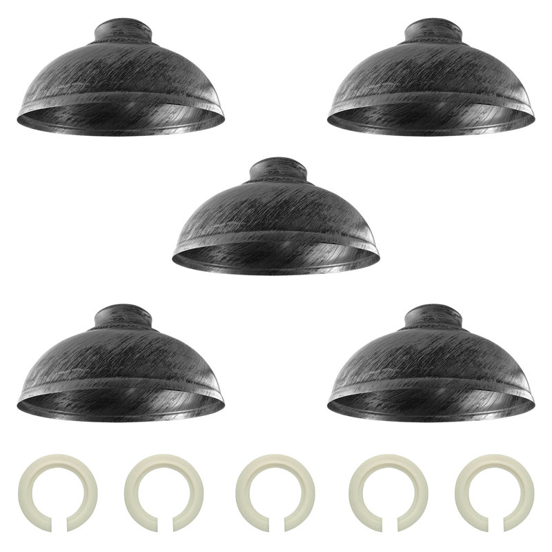 Trabelsi 17cm H Metal Dome Lamp Shade, Brushed Silver