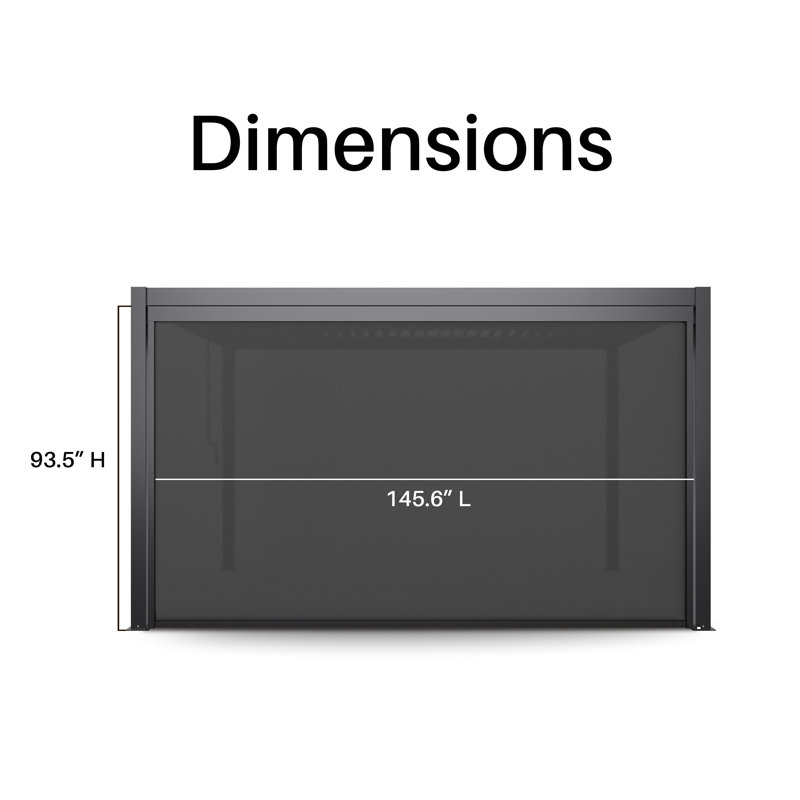Paravent à pergola gris foncé, 84" H x 143" W x 4" D