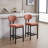 Upholstered Fabric Counter Height Barstool with Black Metal Legs for Dining Room/Kitchen Island/Bar-1883469826
