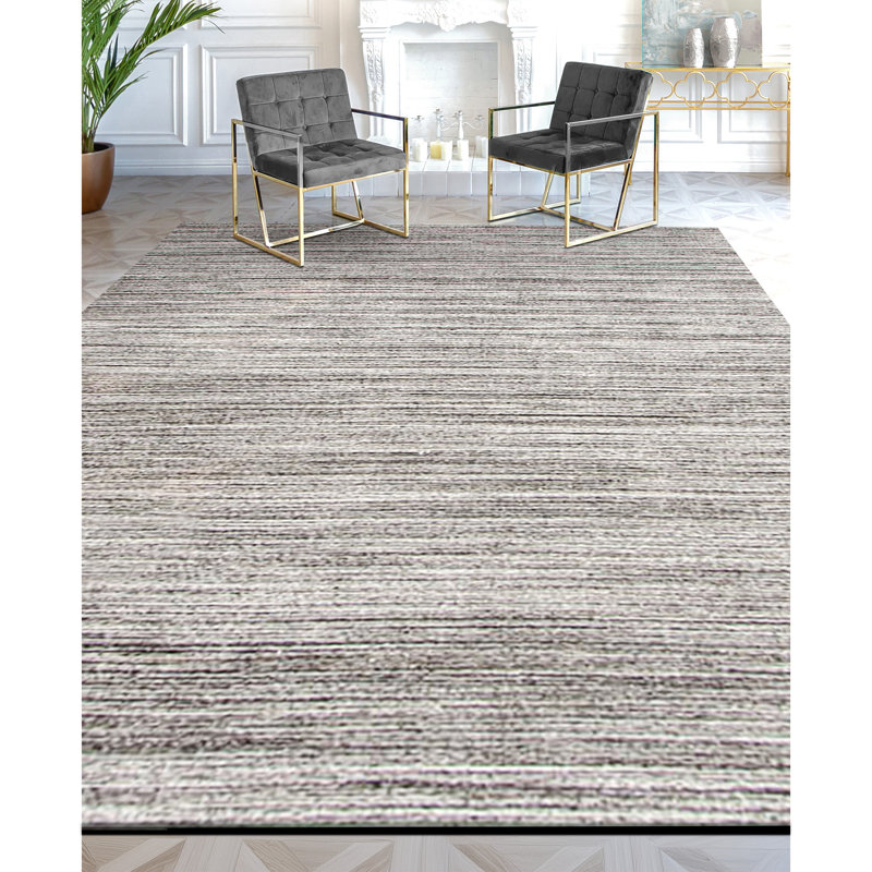 Striped Area Rug in Gray