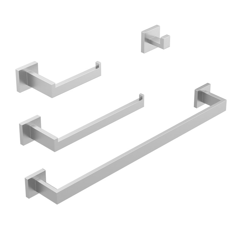  4 - Piece Bathroom Hardware Set, Brushed Nickel
