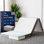 Matelas en mousse viscoélastique gélifiée portatif Cabrera, amovible et lavable