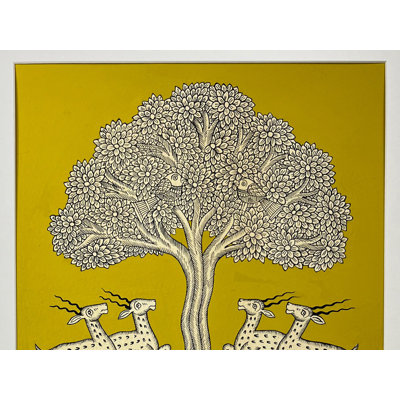 Antilopes près d'un arbre de vie | Phad, peinture de Kalyan Joshi