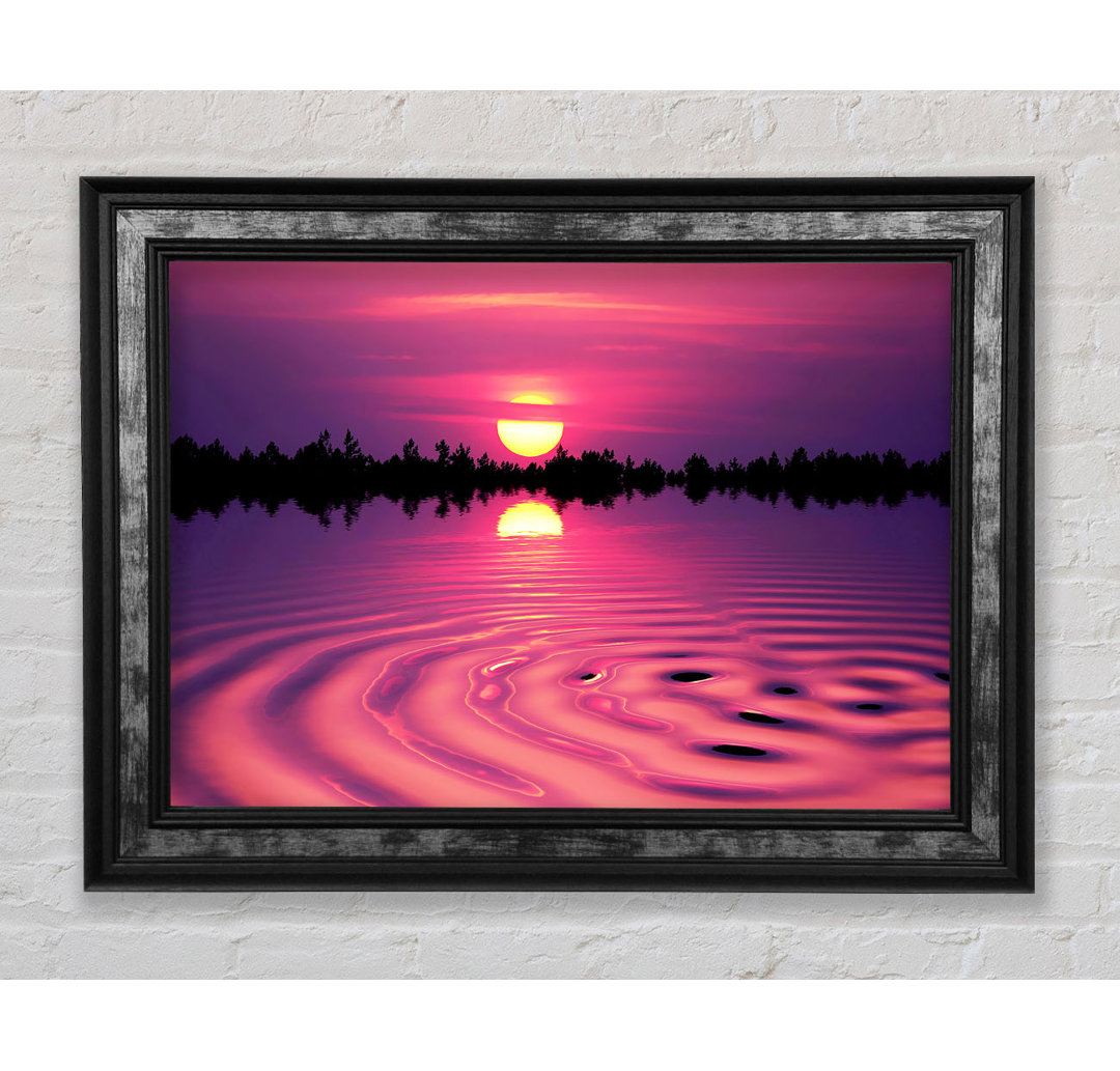 Pink Sunset Lake Swirl - Einzelner Bilderrahmen Kunstdrucke