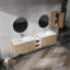 Meuble-lavabo mural élégant avec rangement abondant et attrait moderne