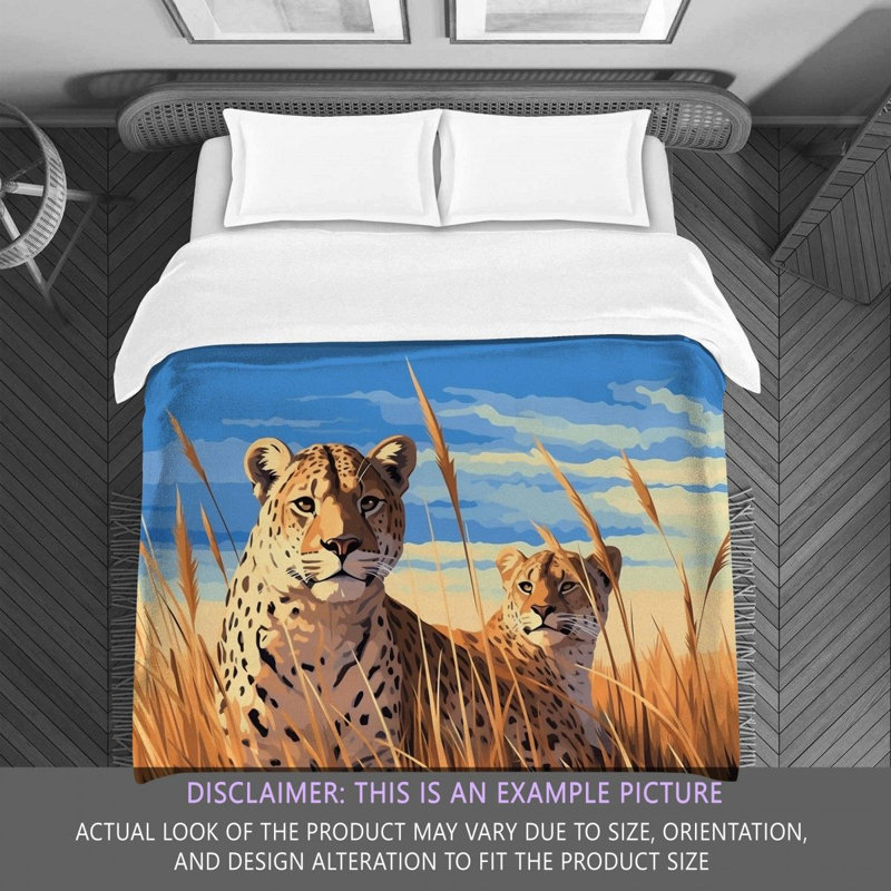 Cheetah Animal Orange Bedding, Twin Extra Long Comforter