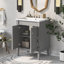 Meuble-lavabo sur pied simple 24 po avec plateau en résine Lillyana-1551660669