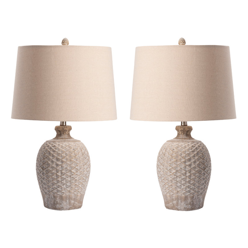 28.25" Ceramic Table Lamp With Cream Shade