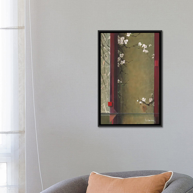 «Blossom Tapisserie I», impression sur toile tendue, H 26 po x l 18 po x P 1,5 po, Toile avec cadre noir, Pas de tapis