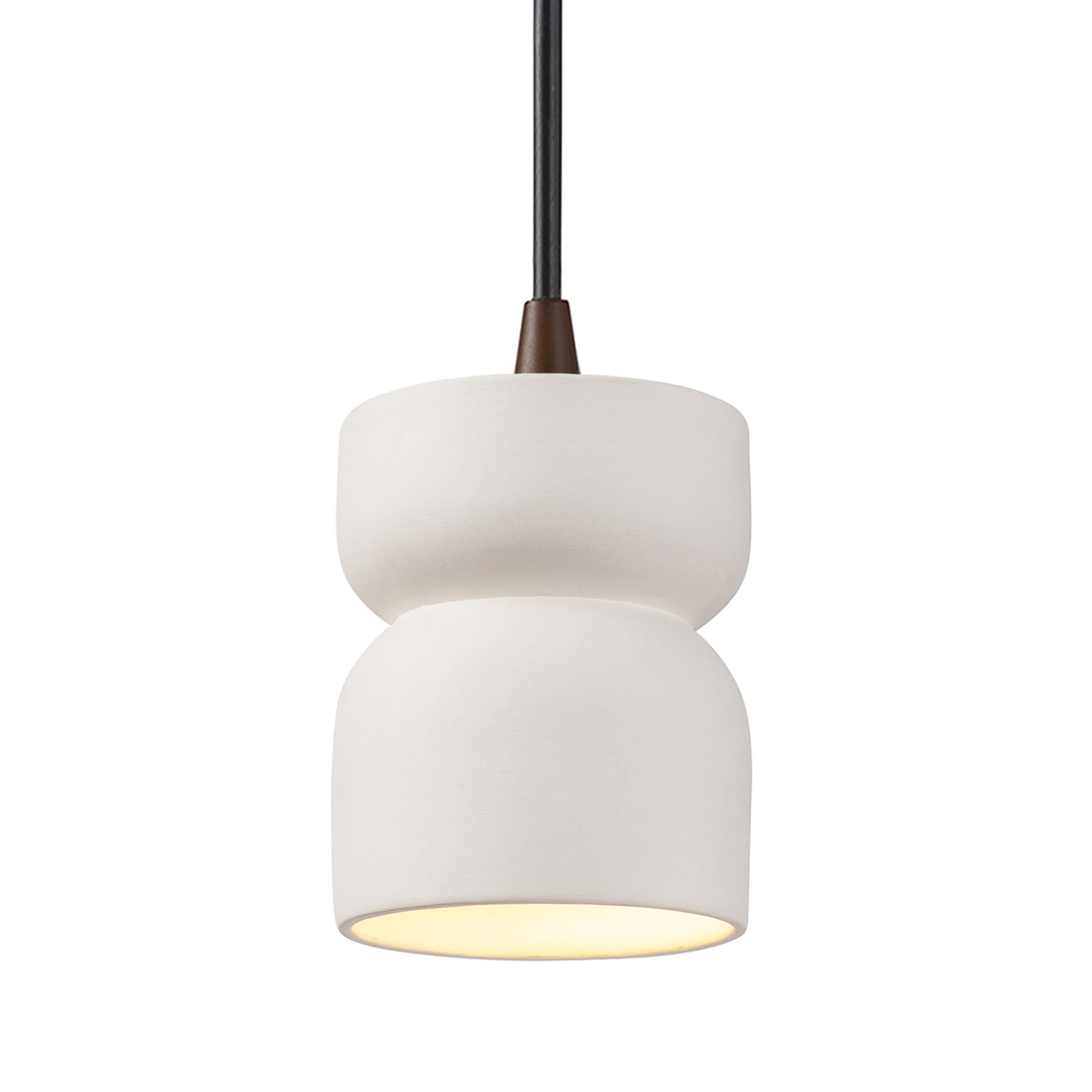Leni Ceramic Dimmable Pendant, Bisque, Dark Bronze